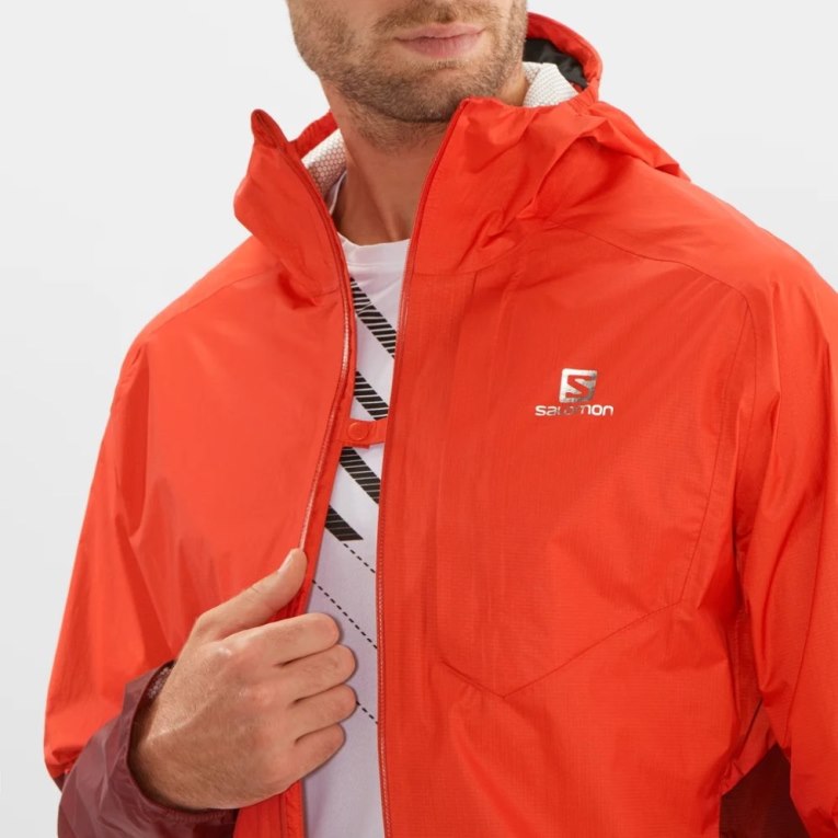 Chaquetas Shell Salomon Bonatti Impermeables Hombre Rojos | MX GWZQ592